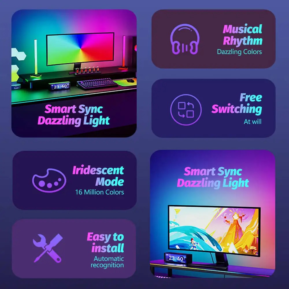 3/4sides RGB Sync Light Strip  - No Rgb Gaming Pc ulasan dan harga