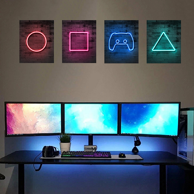 4PCS Kids Gaming Room Game Wal - Pc Gaming Quotes ulasan dan harga