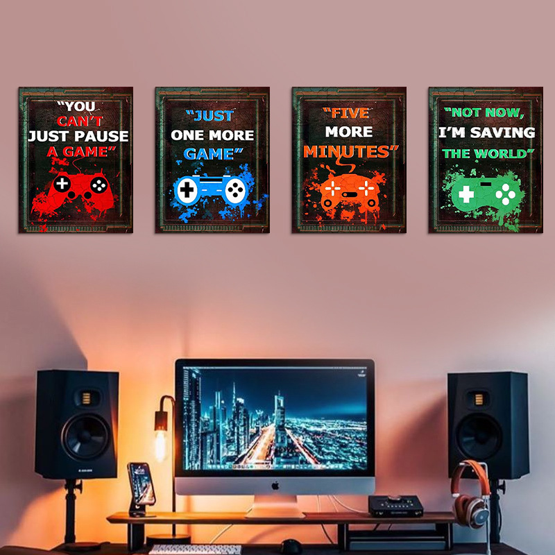 4PCS Kids Gaming Room Game Wal - Pc Gaming Quotes ulasan dan harga