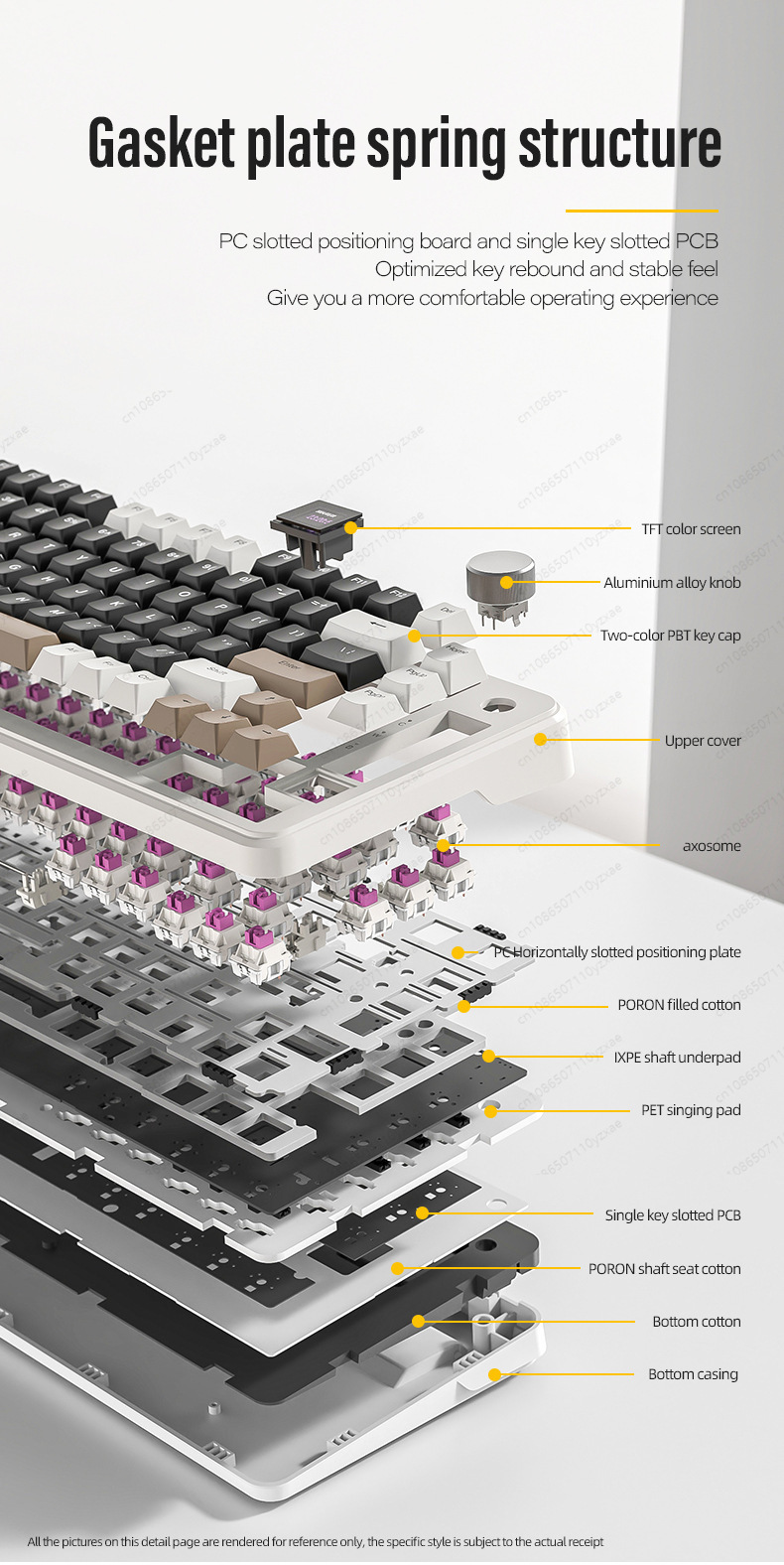 2024 New AL66 Mechanical Keybo - No Rgb Gaming Pc ulasan dan harga