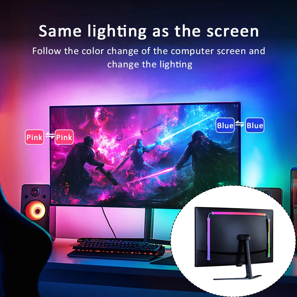 USB Computer Sync Light Strip  - No Rgb Gaming Pc ulasan dan harga